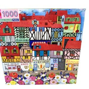 Eeboo Whimsical Village Jigsaw Puzzle for Adults 1000 Pieces 23" X 23"
